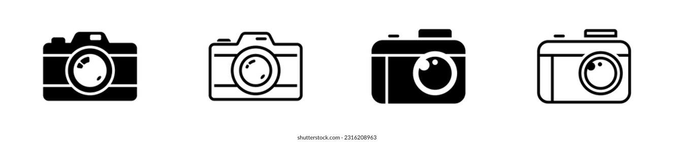 Camera icon set. Photo camera icon set
