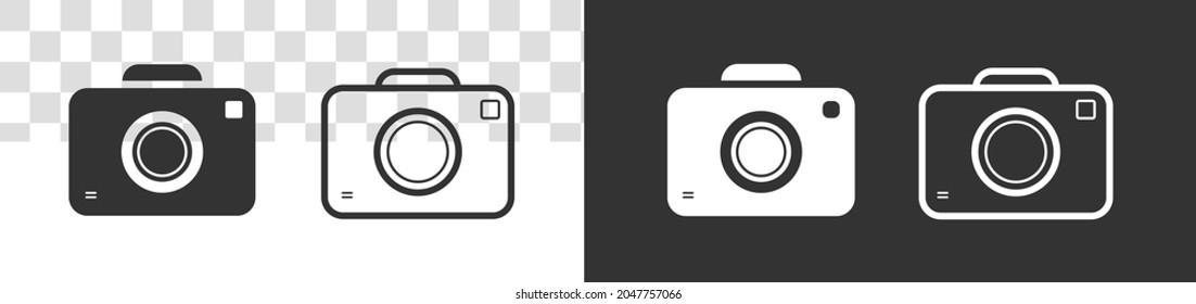 Camera icon set. Photo camera icon in different style. Vector illustration.