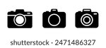 Camera icon set. Photo camera in flat style. Camera symbol.