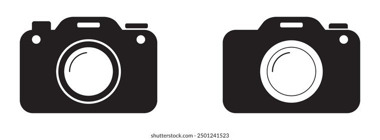 Camera icon set. Photo camera in flat style. Camera symbol design eps 10