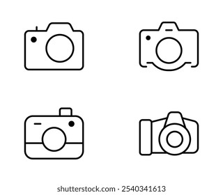 Camera icon set. Photo camera in flat style. Vector, Minimalist Style. Flat vector icon for apps, ui and websites.