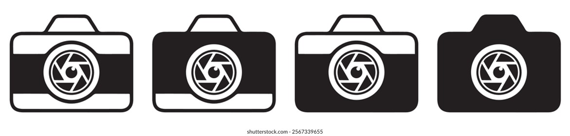 Camera icon set. Photo camera in flat style. Camera icon minimal flat camera icon photo snapshot capture photograph shutter flash digital app.