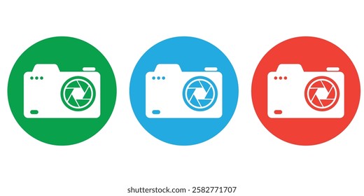 Camera icon set. Photo camera in flat style. Camera symbol.  camera photography icon. 1176