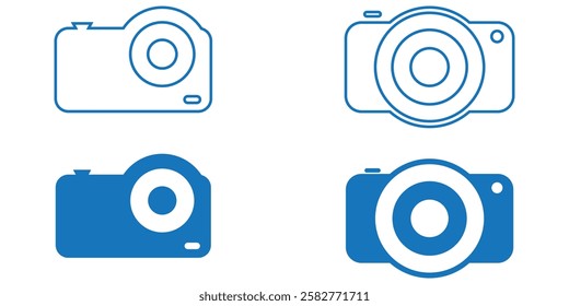 Camera icon set. Photo camera in flat style. Camera symbol.  camera photography icon. 1176