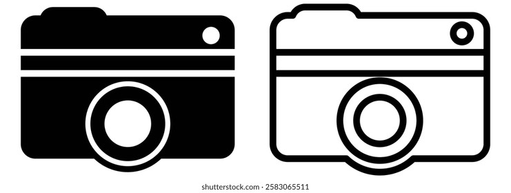 Camera icon set. Photo camera icon in flat design. photography icons. vector flat design eps 888.