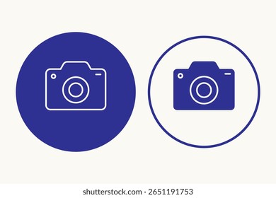 Conjunto de iconos de cámara. cámara de fotos en símbolo de estilo plano. Fotografía de la línea de la cámara de signos de arte, Ilustración vectorial