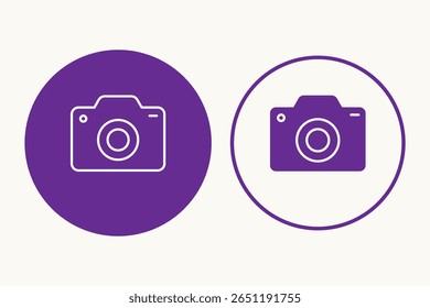Camera icon set. photo camera in flat style symbol. photography camera line art signs, vector illustration
