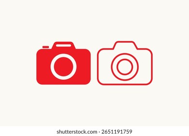Camera icon set. photo camera in flat style symbol. photography camera line art signs, vector illustration