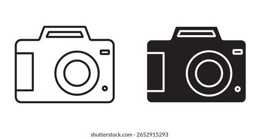 Camera icon set. photo camera in flat style symbol. A Set of Camera Icons in Various Styles. eps 10