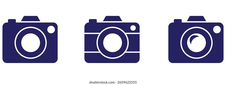 Camera icon set. photo camera in flat style symbol. photography camera line art signs, vector illustration. EPS 10