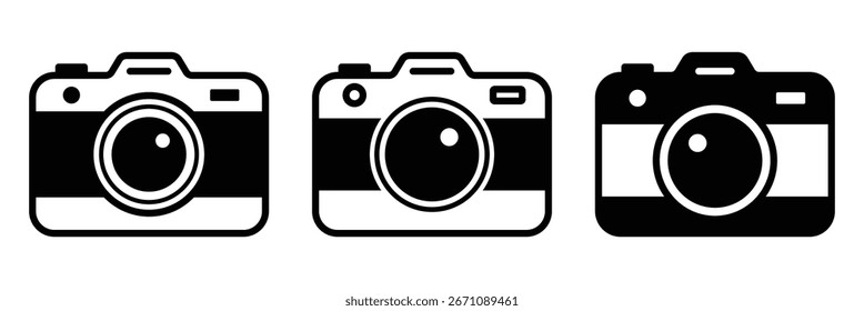 Kamerasymbolsatz, Fotokamera im flachen Stil