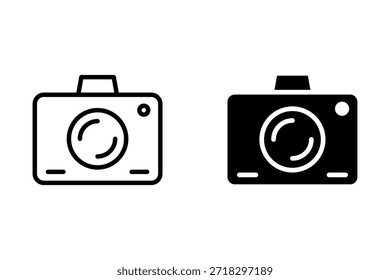 Conjunto de iconos de cámara. Cámara fotográfica en estilo plano. señal y símbolo de la cámara fotográfica. Conjunto de Ilustración vectorial de ícono de cámara.	