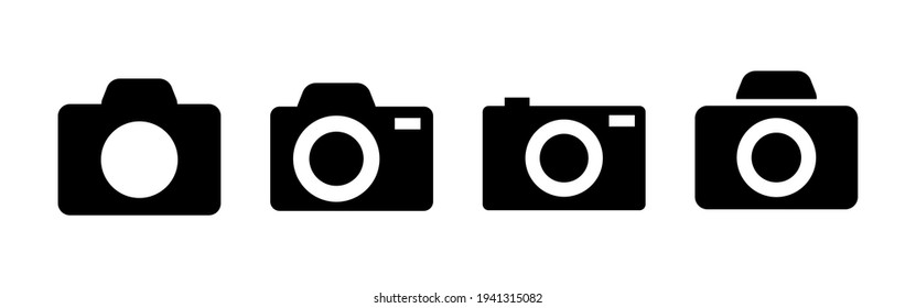 Camera icon set. photo camera icons. camera photography icons.