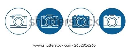 Camera icon set. photo camera icon.  camera line icon, photo snap camera line art symbol vector . 
