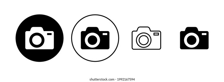 Camera icon set. photo camera icon. camera photography icon.