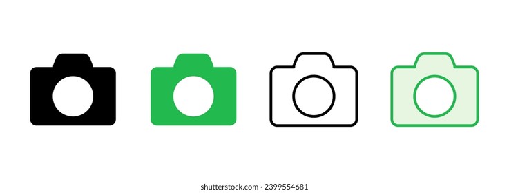 Camera icon set. photo camera icon. camera photography icon.