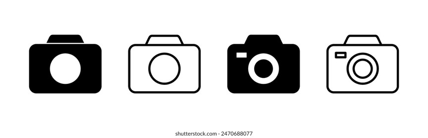 Conjunto de iconos de cámara. Icono de cámara fotográfica. Icono de Fotografía de cámara.