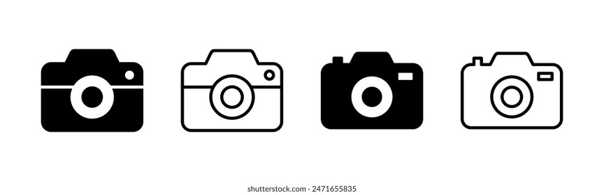 Camera icon set. photo camera icon. camera photography icon.