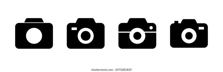 Camera icon set. photo camera icon. camera photography icon.