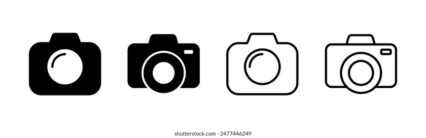 Camera icon set. photo camera icon. camera photography icon.