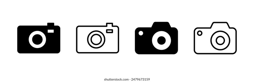 Conjunto de iconos de cámara. Icono de cámara fotográfica. Icono de Fotografía de cámara.