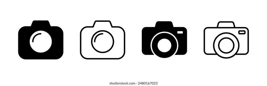 Camera icon set. photo camera icon. camera photography icon.