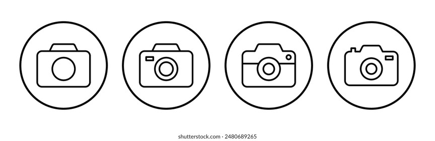 Camera icon set. photo camera icon. camera photography icon.