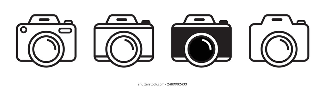 Camera icon set. photo camera icon. camera photography icon.