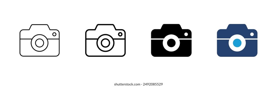 Conjunto de iconos de cámara. Icono de cámara fotográfica. Icono de Fotografía de cámara.