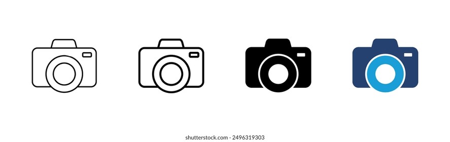 Camera icon set. photo camera icon. camera photography icon.