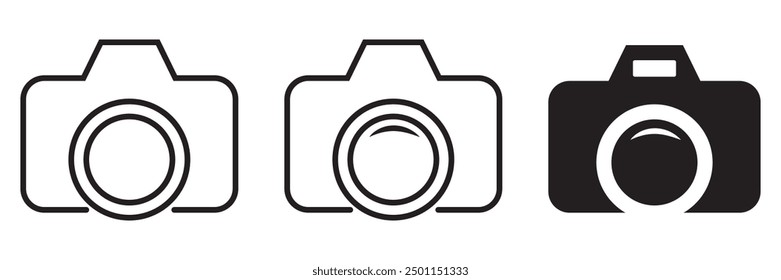 Camera icon set. photo camera icon. camera photography icon.
