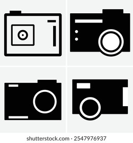 Camera icon set, photo camera icon, camera photography icon, Camera icon vector silhouette