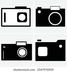 Camera icon set, photo camera icon, camera photography icon, Camera icon vector silhouette