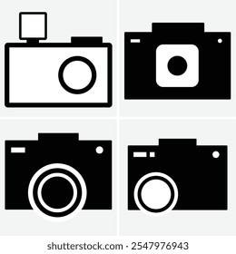 Camera icon set, photo camera icon, camera photography icon, Camera icon vector silhouette