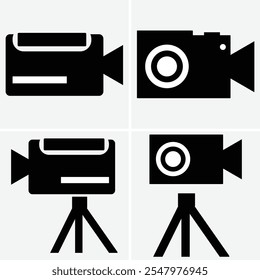 Camera icon set, photo camera icon, camera photography icon, Camera icon vector silhouette