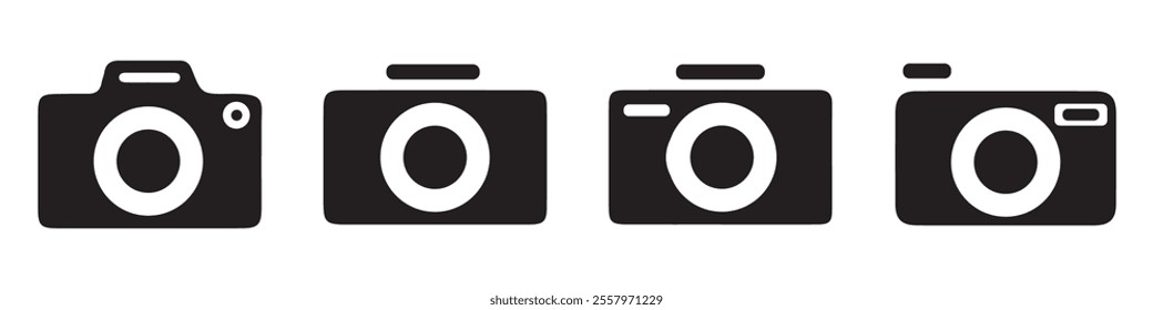 Camera icon set. photo camera icon. camera photography icon.