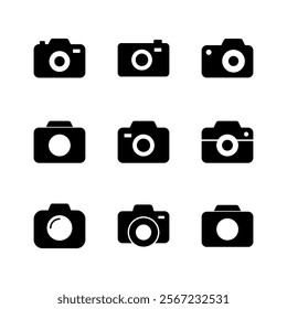 Camera icon set. photo camera icon. camera photography icon.