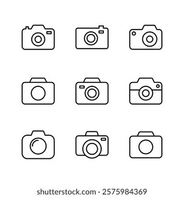 Camera icon set. photo camera icon. camera photography icon.