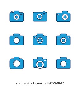 Camera icon set. photo camera icon. camera photography icon.