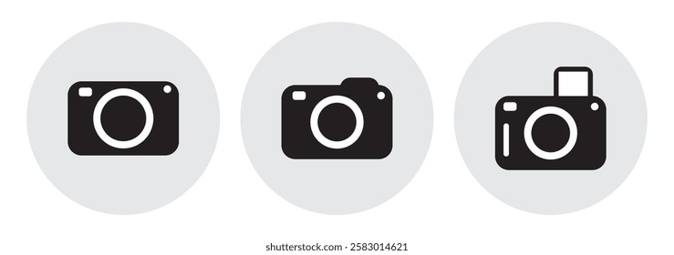 Camera icon set. photo camera icon. camera photography icon.