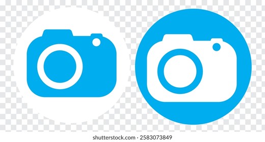 Camera icon set. Photo camera icon. Camera photography icon Design. Black, white and Blue colors. EPS 10