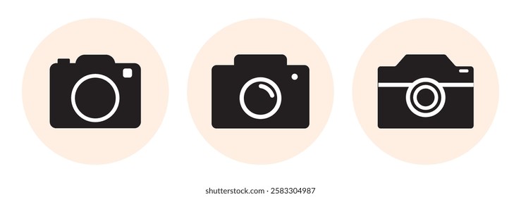 Camera icon set. photo camera icon. camera photography icon.