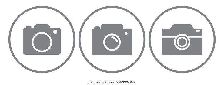 Camera icon set. photo camera icon. camera photography icon.