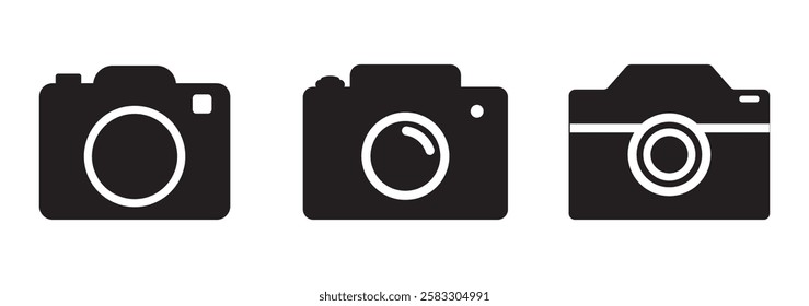 Camera icon set. photo camera icon. camera photography icon.