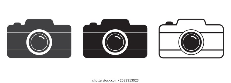 Camera icon set. photo camera icon. camera photography icon.