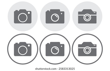 Camera icon set. photo camera icon. camera photography icon.