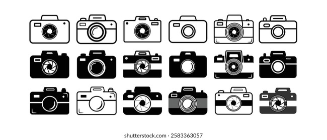 Camera icon set. photo camera icon. camera photography icon.