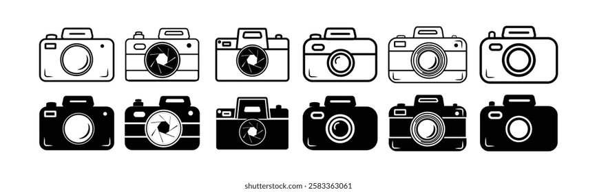 Camera icon set. photo camera icon. camera photography icon.