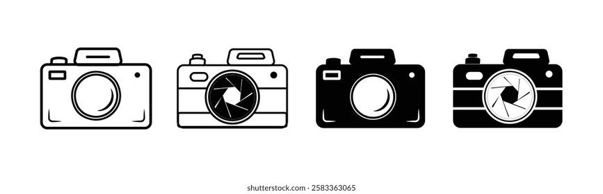 Camera icon set. photo camera icon. camera photography icon.