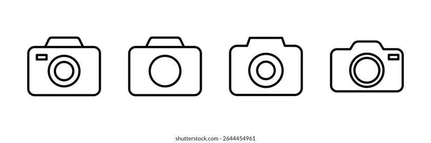 Camera icon set. photo camera icon. camera photography icon.